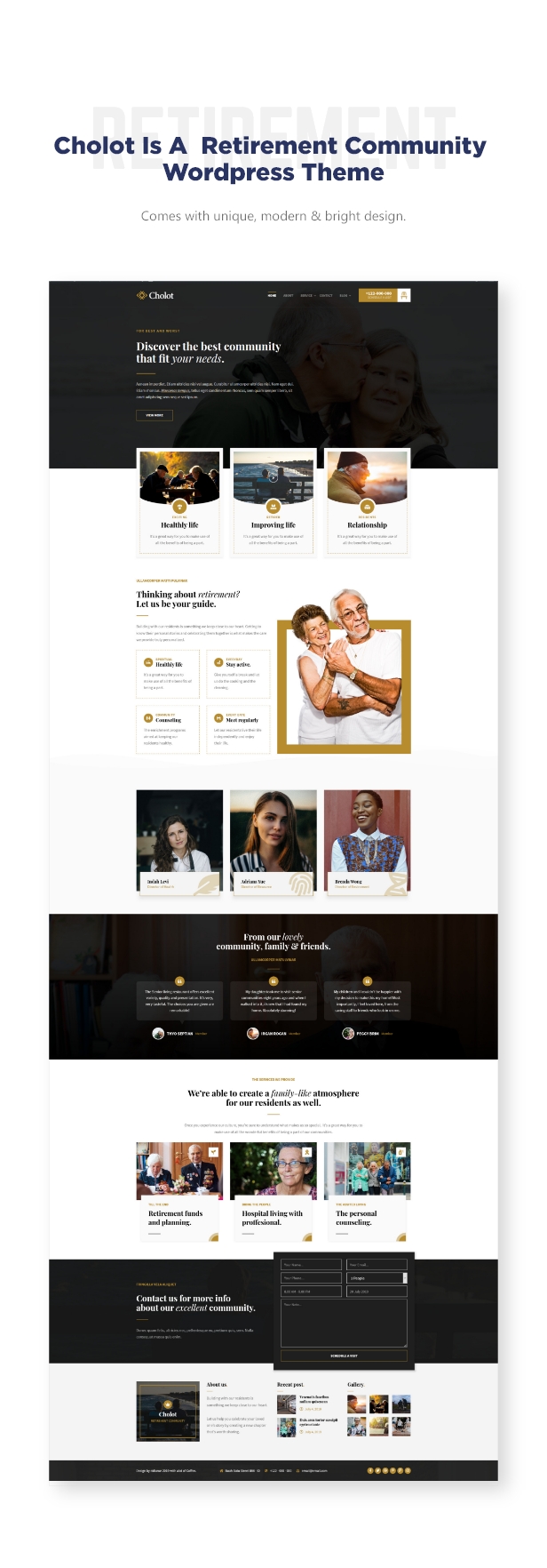 Cholot - Retirement Community WordPress Theme - 1