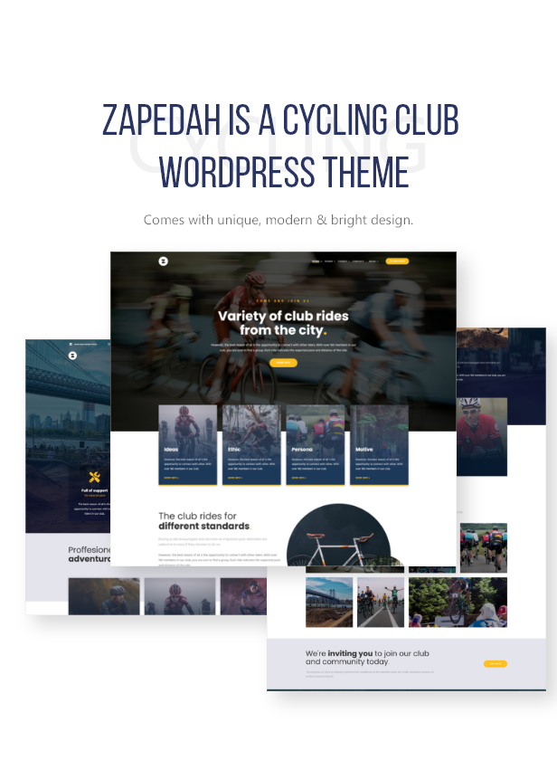 Zapedah - Cycling Club WordPress Theme